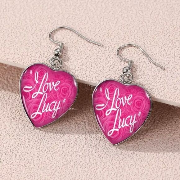 I Love Lucy Heart Earrings - Lucille Ball - Picture 1 of 3